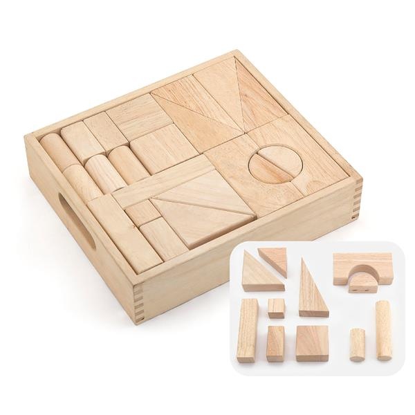 Набір дерев'яних блоків Viga Toys нефарбовані 48 шт. (59166)