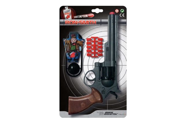 Іграшковий пістолет на кульках Edison Giocattoli Ron Smith 28см 8-зарядний з мішенню (463/33)