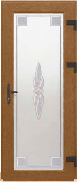 Дверь металлопластиковая Модель Dekor-039 Золотой дуб (900х2000 мм)
