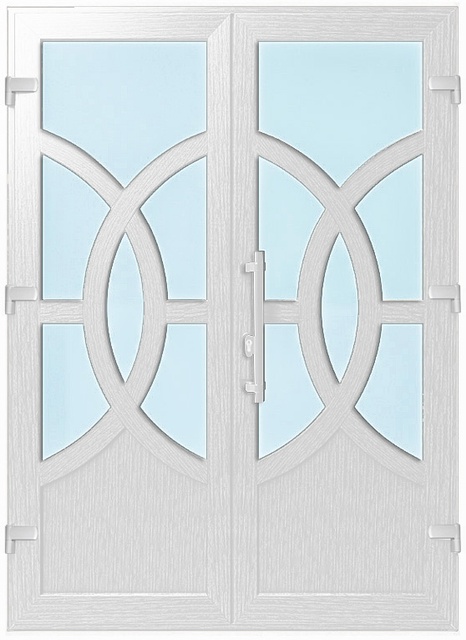 Дверь металлопластиковая Модель №040 Белый (1400х2000 мм)