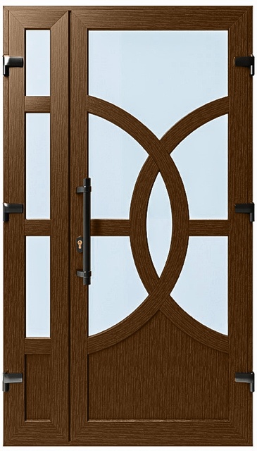 Дверь металлопластиковая Модель №024 Орех (1150х2000 мм)