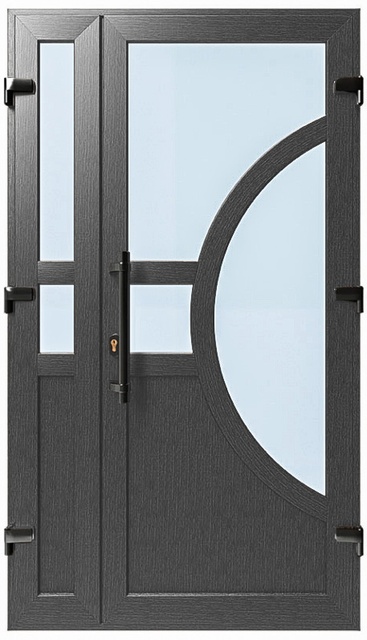 Дверь металлопластиковая Модель №034 Антрацит (1150х2000 мм)