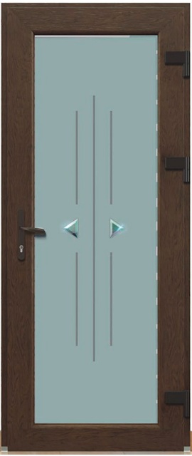 Дверь металлопластиковая Модель Dekor-024 Орех (900х2000 мм)