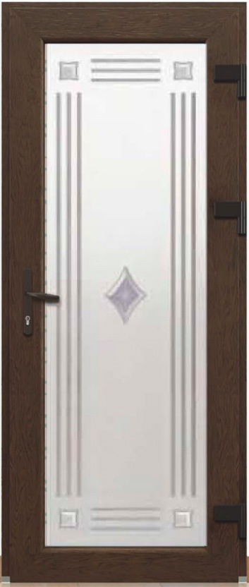 Дверь металлопластиковая Модель Dekor-036 Орех (900х2000 мм)