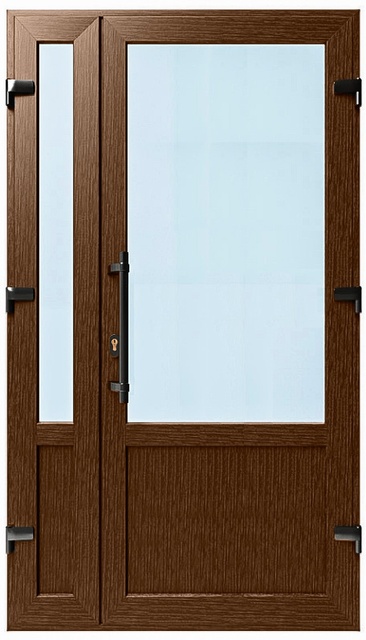 Дверь металлопластиковая Модель №04 Орех (1150х2000 мм)