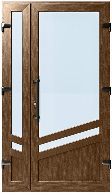 Дверь металлопластиковая Модель №035 Орех (1150х2000 мм)
