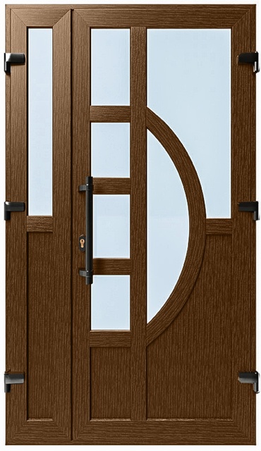 Дверь металлопластиковая Модель №028 Орех (1150х2000 мм)