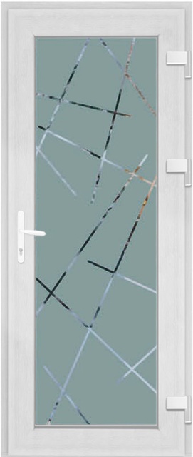 Дверь металлопластиковая Модель Dekor-007 Белый (900х2000 мм)