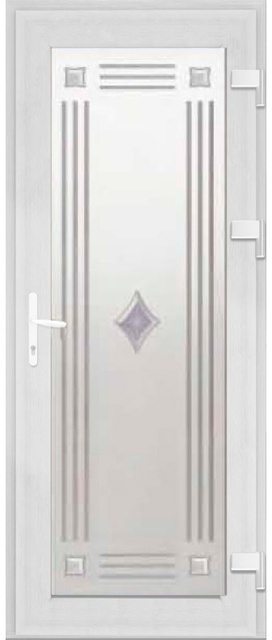Дверь металлопластиковая Модель Dekor-036 Белый (900х2000 мм)