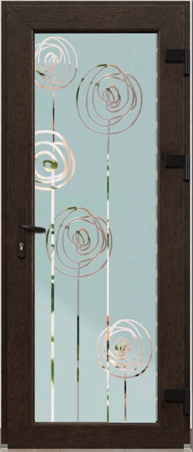 Дверь металлопластиковая Модель Dekor-015 Темный дуб (900х2000 мм)