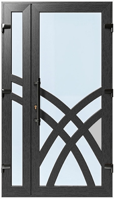 Двері металопластикові Модель №027 Антрацит (1150х2000 мм)