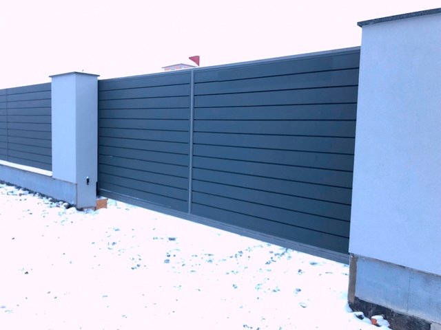 Ворота відкатні металеві панелі (3500х1800 мм)