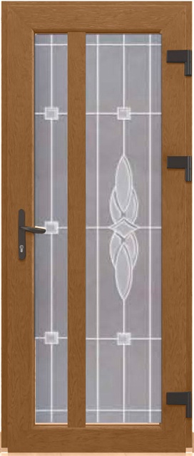 Дверь металлопластиковая Модель Dekor-040 Золотой дуб (900х2000 мм)
