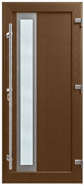 Дверь металлопластиковая Модель HPL-010 Орех (940х2005 мм)