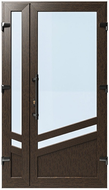 Дверь металлопластиковая Модель №035 Темный дуб (1150х20)