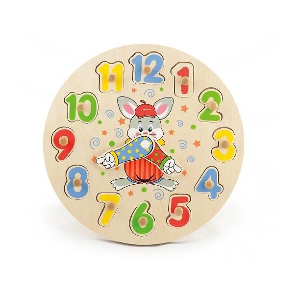 Деревянная рамка-вкладыш Viga Toys Часы (56171)