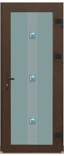Дверь металлопластиковая Модель Dekor-023 Орех (900х2000 мм)