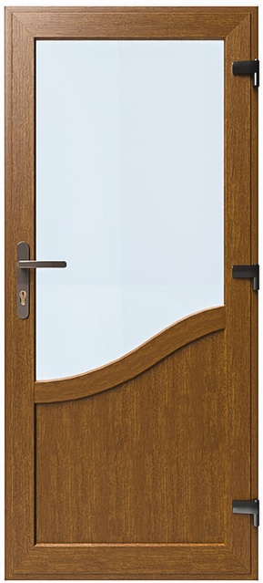 Дверь металлопластиковая Модель №009 Золотой дуб (900х2000 мм)