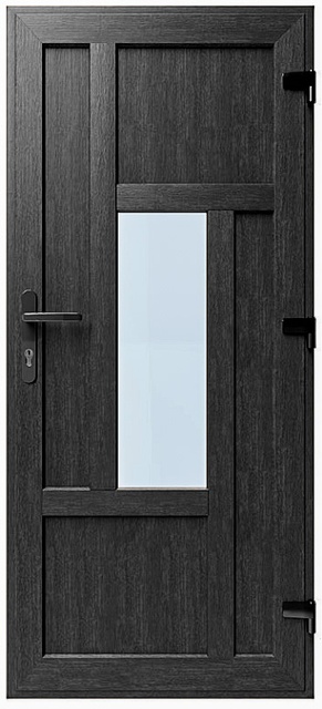 Дверь металлопластиковая Модель №011 Антрацит (900х2000 мм)