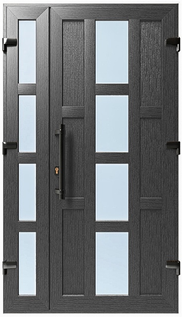 Дверь металлопластиковая Модель №039 Антрацит (1150х2000 мм)