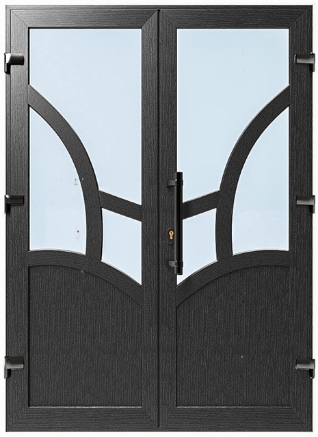 Дверь металлопластиковая Модель №042 Антрацит (1400х2000 мм)