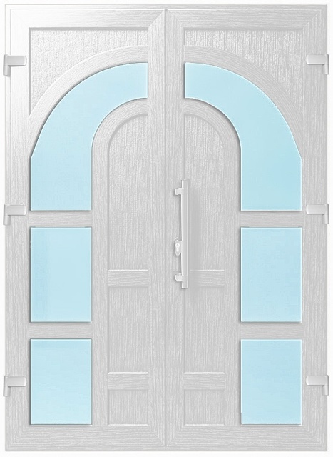 Дверь металлопластиковая Модель №041 Белый (1400х2000 мм)