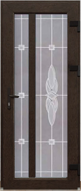 Дверь металлопластиковая Модель Dekor-040 Темный дуб (900х2000 мм)