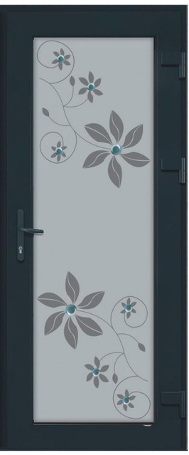 Дверь металлопластиковая Модель Dekor-012 Антрацит (900х2000 мм)
