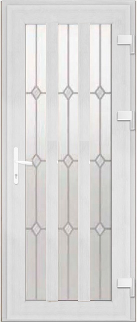 Дверь металлопластиковая Модель Dekor-030 Белый (900х2000 мм)