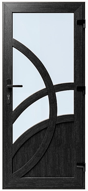 Дверь металлопластиковая Модель №014 Антрацит (900х2000 мм)
