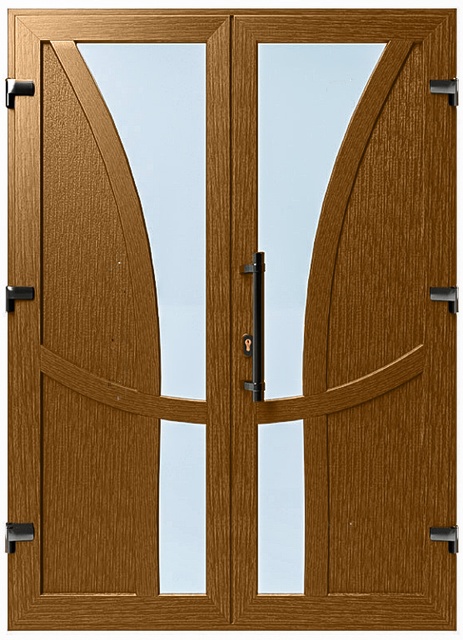 Двері металопластикові Модель №047 Золотий дуб (1400х2000 мм)