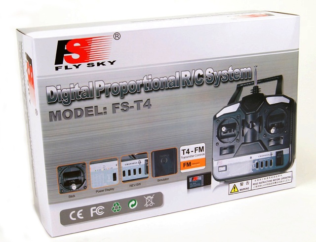 Пульт управления 4-канальный FlySky FS-T4B AFHDS с приёмником R6B