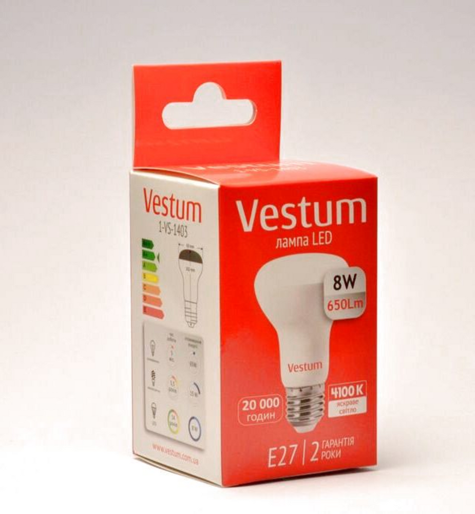 Лампа LED Vestum A55 8W 4100K 220V E27