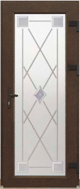 Дверь металлопластиковая Модель Dekor-037 Орех (900х2000 мм)