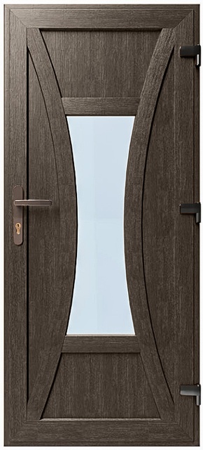 Дверь металлопластиковая Модель №007 Темный дуб (900х2000 мм)