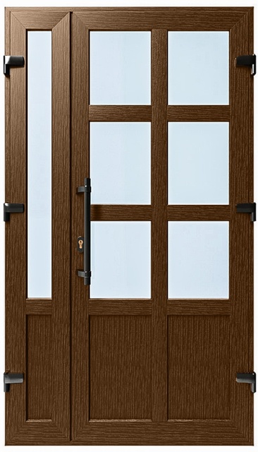 Двери металлопластиковые Модель №036 Орех (1150х2000 мм)
