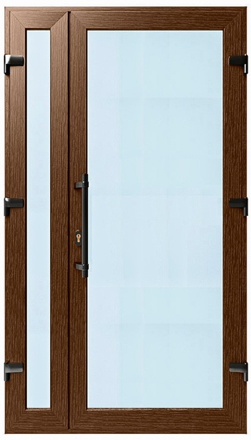 Дверь металлопластиковая Модель №03 Орех (1150х2000 мм)