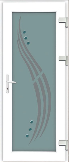 Дверь металлопластиковая Модель Dekor-020 Белый (900х2000 мм)
