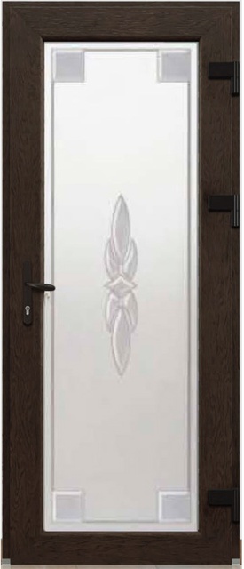 Дверь металлопластиковая Модель Dekor-039 Темный дуб (900х2000 мм)