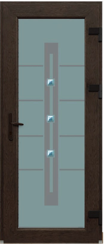 Дверь металлопластиковая Модель Dekor-004 Темный дуб (900х2000 мм)
