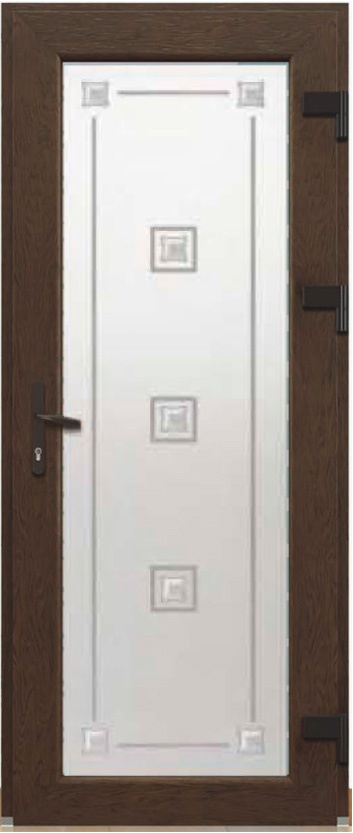 Дверь металлопластиковая Модель Dekor-031 Орех (900х2000 мм)