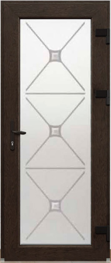 Дверь металлопластиковая Модель Dekor-038 Темный дуб (900х2000 мм)