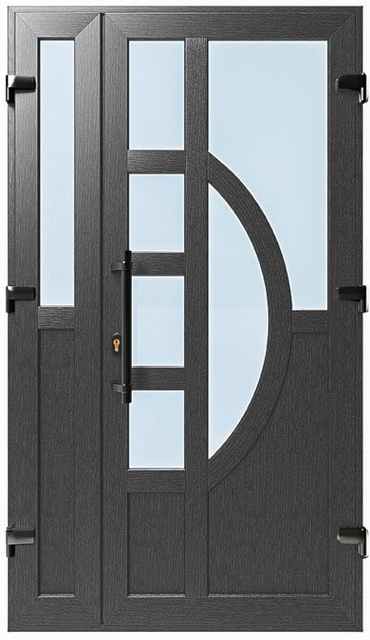Дверь металлопластиковая Модель №028 Антрацит (1150х2000 мм)