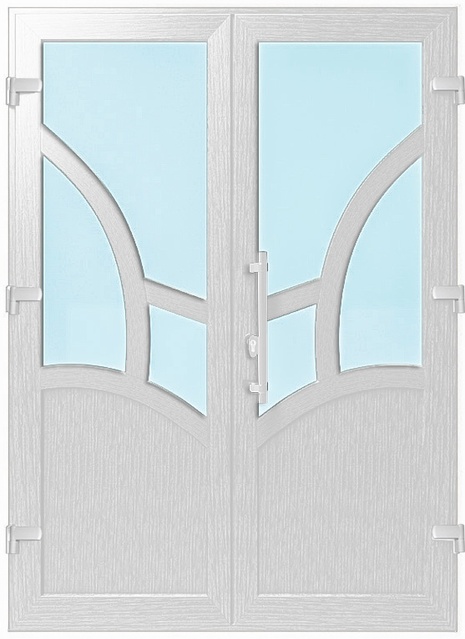 Дверь металлопластиковая Модель №042 Белый (1400х2000 мм)