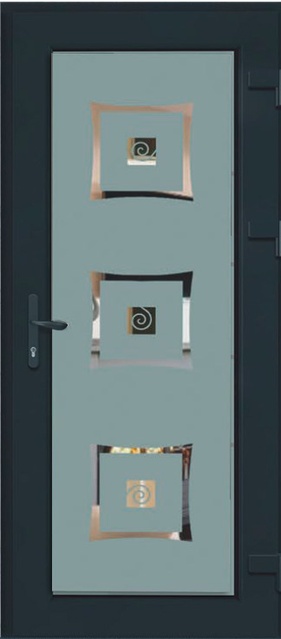 Дверь металлопластиковая Модель Dekor-009 Антрацит (900х2000 мм)