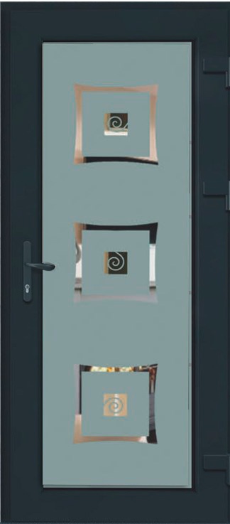 Дверь металлопластиковая Модель Dekor-009 Антрацит (900х2000 мм)