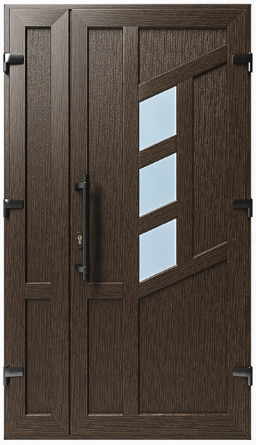Дверь металлопластиковая Модель №038 Темный дуб (1150х2000 мм)
