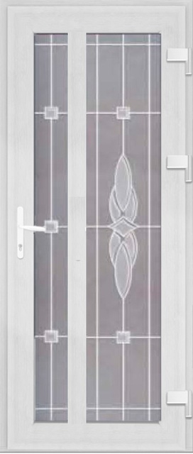 Дверь металлопластиковая Модель Dekor-040 Белый (900х2000 мм)