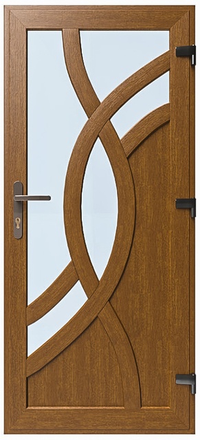 Дверь металлопластиковая Модель №017 Золотой дуб (900х2000 мм)