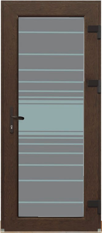 Дверь металлопластиковая Модель Dekor-010 Орех (900х2000 мм)